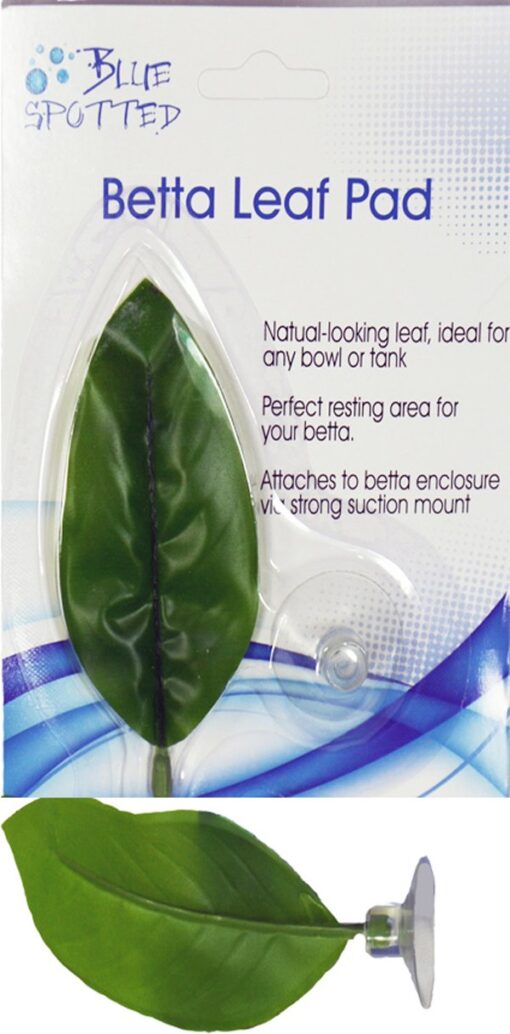 Blue Spotted Betta Plant Leaf Pad for Betta Fish, Tropical Fish Aquariums & Saltwater Fish Aquariums 1 Pack