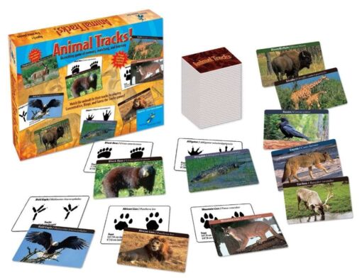 The Young Scientists Club Animal Tracks Game, At-Home STEM Kits For Kids Age 5 and Up, Animal Games for Young Scientists, Kids Party Games and Activities , Yellow