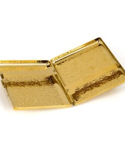 Pure Copper Embossed Arabesque Metal Cigarette Case Cardcase for 100's Cigarettes (Gold) Gold 18 61hgj 1Q5kL