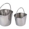 Pro Select Stainless Steel Pet Pail, 1-Quart Size – Heavy Duty Flat Sided Pail Great for Providing Water in Pet Kennels