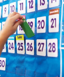 EAI Education Daily Math Calendar Pocket Chart, 35" x 35" 17 61hhmi75iPL