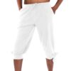 Men's Ankle Banded Pants Medieval Viking Navigator Pirate Costume Trousers Renaissance Gothic Pants Large White-short 37 61hiVcoMD2L