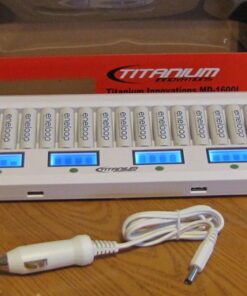 TITANIUM INNOVATIONS 16 Bay Battery Charger/Channel Genius Fast Rechargeable Battery Charger Unit for NiMH AA Batteries/AAA Batteries - MD-1600L - Portable Battery Pack Charger with 2 USB Outlets 25 61hjniL oAL