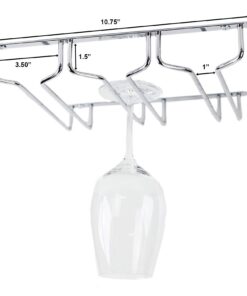 Huji Durable Under Cabinet Stemware Rack Storage Organization (1 Pack, Chrome) 1 18 61hlTGKDpCL