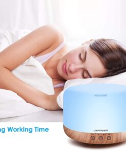 URPOWER 1000ml Essential Oil Diffuser Remote Control 5 in 1 Ultrasonic Aromatherapy Oil Cool Mist Humidifier Running 20 Hours with Adjustable Mist Mode/4 Timer Settings for Large Room Study Yoga Spa A-yellow 12 61hnj7bBj5L 1