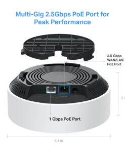 TP-Link Deco AX3000 PoE Mesh WiFi(Deco X50-PoE), Ceiling/Wall-Mountable WiFi 6 Mesh, Replacing WiFi Router, Access Point and Range Extender, PoE-Powered, 2 PoE Ports(1 x 2.5G, 1 x Gigabit), 3-Pack 3 Pack 2.5G, Ceiling/Wall Mount, PoE+/DC Powered 16 61hpxTHZ5L