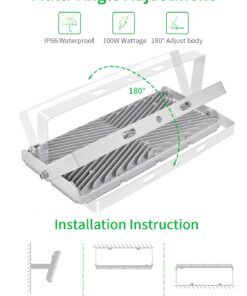 Viugreum 100W LED Flood Light, 8000LM 6000K Daylight White, 500W Halogen Bulb Equivalent, Super Bright Outdoor Work Light IP66 Waterproof Security Light Fixture for Garage, Garden, Lawn, Yard(2 pcs) Cold White 100W 2pcs 11 61hsgSVAp9L