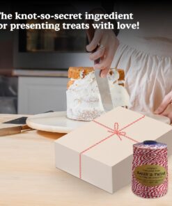 Regency Wraps Baker's Twine Cone, Colorful String for Tying Pastry Boxes, Wrapping Baked Goods, Gifts and DIY Crafts, 2,046 ft, Pack of 1, Red/White 2,300 ft (Pack of 1) 18 61htEOaH68L
