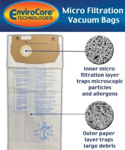 Alternative view of EnviroCare Replacement Micro Filtration Vacuum Cleaner Dust Bags for Eureka Style AA Victory and True HEPA Uprights. 9 Pack, Paper White, 9 Count