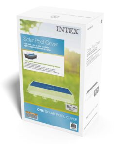 Intex Solar Pool Cover for 18' x 9' Rectangular Frame Outdoor Swimming Pools with Carrying Storage Bag, (Pool Cover Only), Blue Solar Cover 21 61huFBJcTPL