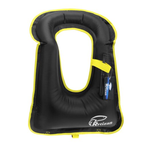 Rrtizan Children Portable Inflatable Life Jacket Snorkel Vest,Swimming Life Vest for Boys & Girls Black