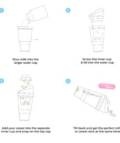 CRUNCHCUP A Portable Cereal Cup - No Spoon. No Bowl. It's Cereal On The Go, XL Black 7 61hvMW4lL