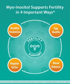 Fairhaven Health Myo-Inositol for Couples Fertility - Men and Womens Fertility Supplement to Support Regular Cycles in Women & Sperm Count & Motility in Men - (120 Capsules) 19 61hw26YhkDL 3