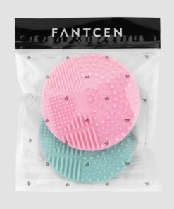 fantcen Make-up-Pinsel von Silikon Pinsel Reinigung Matte Pinsel Scrubber Board Tragbarer Mini Pad für Kosmetik Body Paint Set of 2 (Pink & Grün)… 19 61hwLVwKSL 1