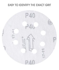 Miady 5-Inch 8-Hole Hook and Loop Sanding Discs 70PCS, 40/80/120/240/320/600/800 Assorted Grits Sandpaper for Aluminum - Pack of 70 70PCS Assort Grit 23 61hwVkE9w3L