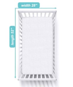 Alternative view of American Baby Company Waterproof Fitted Crib and Toddler Mattress Protector, Quilted and Noiseless Crib & Toddler Mattress Pad Cover, White, 52"x28"x9" Crib 1 Count