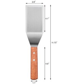 Alternative view of New Star Foodservice 36299 Wood Handle Heavy Duty Hamburger Turner/Spatula with Cutting Edge, 11.5" 3-Inch W Blade, 11.5-Inch L