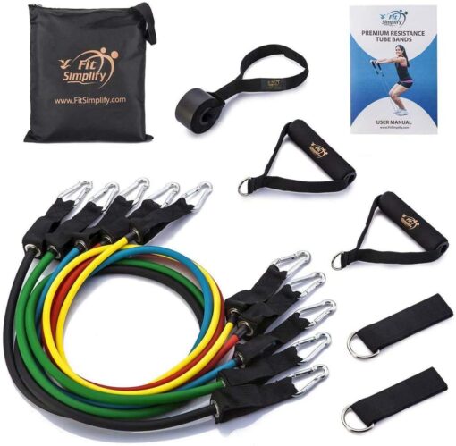 Fit Simplify Resistance Tube Bands 12 Piece Set with Instruction Booklet