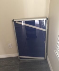 VIZ-PRO Tamperproof Lockable Noticeboard Class 1 Aluminium Framed 36x24 Inches Blue Felt 36 x 24 inches 18 61i IUsppL