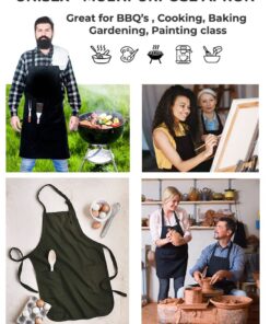 Tstars Aprons for Men with Pockets Grill BBQ Funny Cooking Mens Women Chef Apron One Size Grill Master / Black 10 61i01AsQEBL