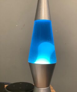 Lava Lite 1953 Silver Base Lamp with White Wax in Blue Liquid, 11.5", White Wax/Blue Liquid/Silver Base White / Blue / Silver 27 61i1hLh827L