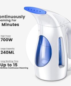 Hilife Steamer for Clothes, Portable Handheld Design, 240ml Big Capacity, 700W, Strong Penetrating Steam, Removes Wrinkle, for Home, Office and Travel(ONLY FOR 120V) (Blue) Blue 28 61i3WR0ibuL
