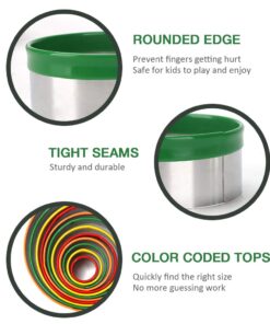 Alternative view of Round Cookie Biscuit Cutter Set - 12 Pack Pastry Cutters in Graduated Sizes for Donut, Dough, Fondant, Clay - Stainless Steel Circle Cutter Cake Ring Molds with Colorful Rubber Coating 12 Pack, Round Shape
