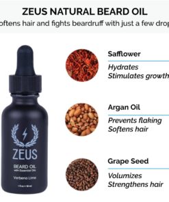 ZEUS Deluxe Beard Wash & Grooming Kit for Men – Natural Beard Oil, Beard Wash Combo & Beard Brush Gift Set (Verbena Lime) Scent: Verbena Lime 16 61i4Tzvn9iL
