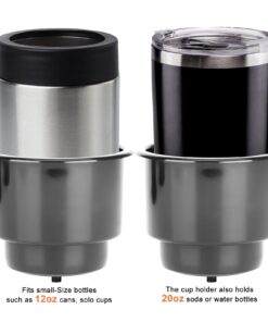 Amarine Made (Set of 4) Black Recessed Drop in Plastic Cup Drink Can Holder with Drain for Boat Car Marine Rv - Black 29 61i64QoZ9qL