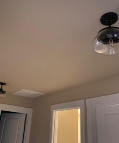 CLAXY Vintage Metal Glass Ceiling Light 1-Light Pendant Lighting Chandelier Oil-Rubbed Bronze 36 61i7hzc frL