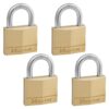 Master Lock 140Q Solid Padlocks, 4 Pack, Keyed-Alike, Brass, Silver 11 61i7wq6HtoL