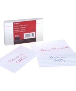 Mead 3 x 5-Inch Index Cards, Ruled, 100 Count, White (63350) Pack Of 6 7 61iAjnSnUTL