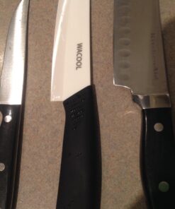 WACOOL Ceramic Knife Set 3-Piece (Includes 6-inch Chef's Knife, 5-inch Utility Knife and 4-inch Fruit Paring Knife), with 3 Knife Sheaths for Each Blade (Black Blade) Black Hand 30 61iBQhegPlL 1