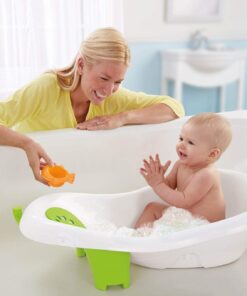 Fisher-Price 4-in-1 Sling 'n Seat Tub, Green, Convertible Baby to Toddler Bath Tub with Seat and Toys Standard Packaging 24 61iCVEWstvL