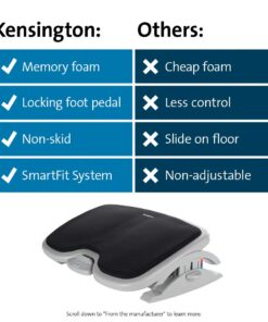 Kensington Comfort Memory Foam Adjustable Footrest (K56144USF), Smartfit, White/Black 33 61iCgY9e YL