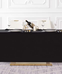 Surmente Tablecloth 90 x 132-Inch Rectangular Polyester Table Cloth for Weddings, Banquets, or Restaurants (Black) ……… 90x132 in, 1 Pack Black 22 61iDCsEEnhL
