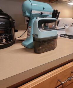 Yomelo 9-Speed Digital Hand Mixer Electric, 400W DC Motor, Baking Mixer Handheld with Snap-On Storage Case, Touch Button, Turbo Boost, 5 Stainless Steel Accessories, Flat Beaters, Dough Hooks, Whisk (Ice Blue) Ice Blue 39 61iEHni8FL