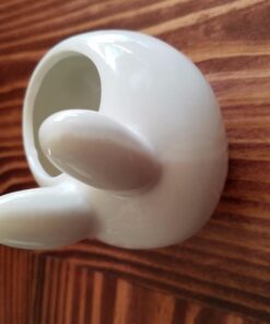 MyGift Mini Ceramic Bunny Planter, Decorative Rabbit Design White Small Flower Pot Succulent Planter with Detached Saucer 25 61iGx2YY3eL