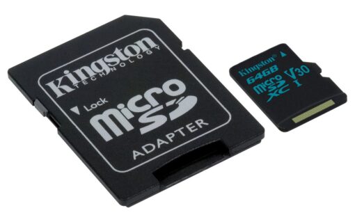 Kingston Canvas Go! 64GB microSDXC Class 10 microSD Memory Card UHS-I 90MB/s R Flash Memory Card with Adapter (SDCG2/64GB) microSD Card 0 Count (Pack of 1)