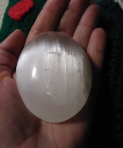 Crystal Selenite Palm Stone Spiritual Healing Massage Palmstones with Certificate of Authenticity Beverly Oaks Exclusive (1 Count (Pack of 1)) 19 61iKLp7lQhL