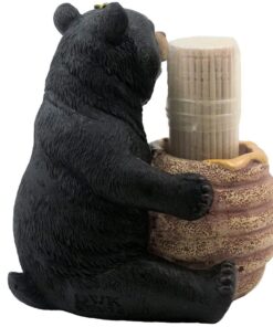 Decorative Black Bear in a Beehive Honey Pot Toothpick Holder Figurine for Cabin or Rustic Lodge Decor Sculptures and Statuettes As Collectible Wildlife Animal Gifts 10 61iKqulCXRL