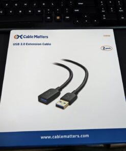 Cable Matters 2-Pack USB to USB Extension Cable 6 ft (USB 3.0 Extension Cable/USB Extender) in Black for Webcam, VR Headset, Printer, Hard Drive and More - 6 Feet 31 61iLK8LgQL