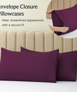 LuxClub 6 PC Full Sheet Set, Rayon Made from Bamboo Bed Sheets, Deep Pockets 18" Eco Friendly Wrinkle Free Cooling Bed Sheets Machine Washable Hotel Bedding Silky Soft - Eggplant Full 11 61iMS8Wyk0L