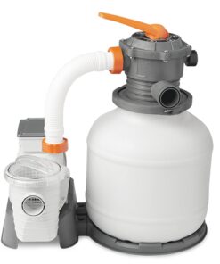 Bestway 58500E Flowclear 2200 Gallon Sand Filter Pump for Above Ground 300 to 14,400 Gallon Swimming Pools with Adapter, (Sand is Sold Separately) 17 61iN6ytU L