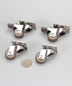 bayite 4 Pack 1" Low Profile Casters Wheels Soft Rubber Swivel Caster with 360 Degree Top Plate 100 lb Total Capacity for Set of 4 (2 with Brakes & 2 Without) 35 61iNCrqwGhL
