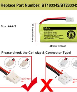 iMah BT183342/BT283342 Cordless Phone Battery Also Compatible with BT166342/BT266342 BT162342/BT262342 AT&T EL52100 EL50003 CL80100 CL80111 CRL80112 EL50003 VTech CS6709 CS6609 CS6509 CS6409, 3-Pack 8 61iNDruv4VL