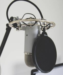 Dragonpad USA Microphone Pop Filter, for Blue Yeti, Blue Snowball - Flexible Gooseneck Microphone Mount and Double Layer Sound Shield Guard Windscreen black 73 61iNKJzylhL 1