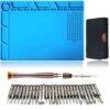 DREMINOVA Work Anti-Static Magnetic Soldering Mat For Electronics Repair Tool kit Screwdriver set for all iPhone, Iron Solder Station Heat Resistant Rubber Project Pad Desk Working Mat Mat with 25 in 1 2 61iNbXwvEkL