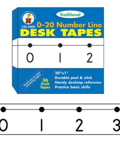 Carson Dellosa 36 pc Number Line Tape, Numbers 0-20 Self Adhesive Number Line for Classroom Wall, Number Stickers for Bulletin Board Borders, Counting, Place Value, and Math Classroom Decor 0-20 Number Line - Traditional