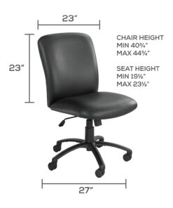 Safco Products High Back Big and Tall Swivel Desk Task Office Chair, 27" W x 30-1/4"D x 40-3/4-44-3/4" H, 500 lbs. Weight Capacity, for Professional or Home, Black Vinyl Blue 4 61iUZ2kUqBL